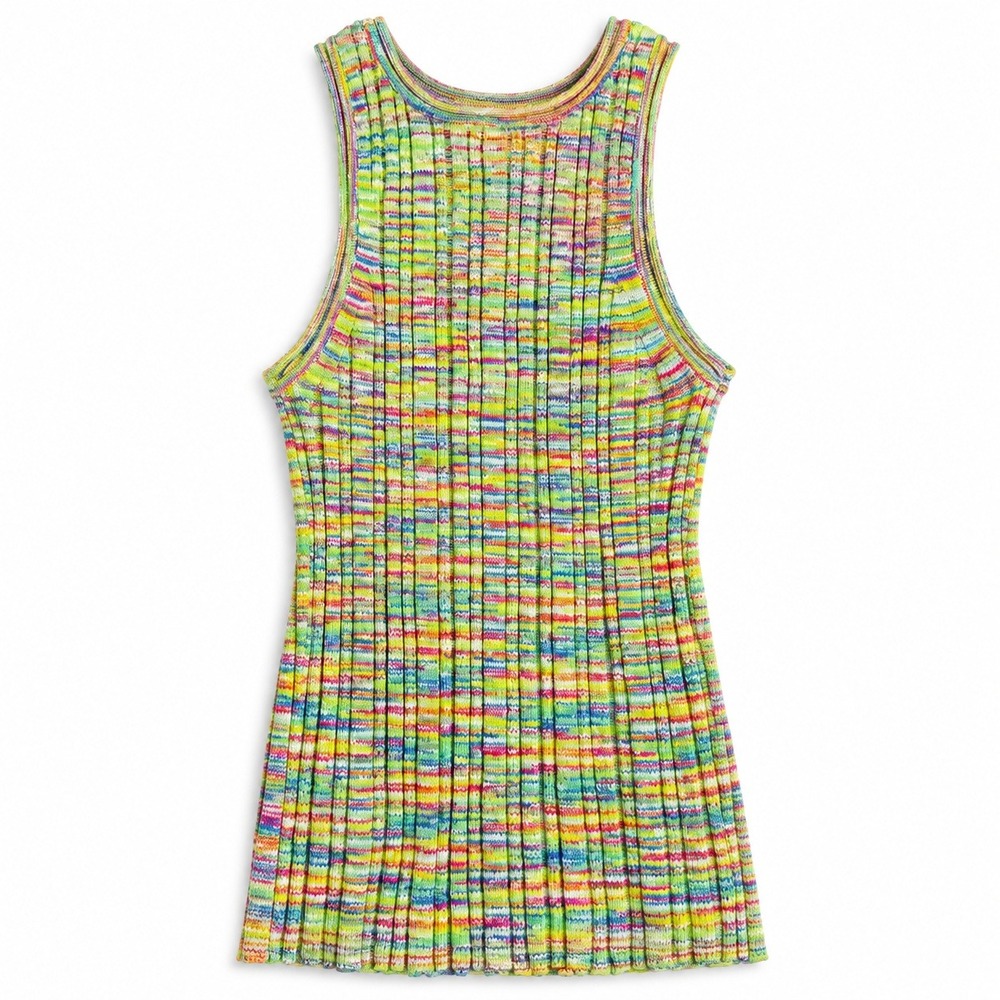 Anthropologie Ribbed Space Dye Knit Tank Top Green Multi XS